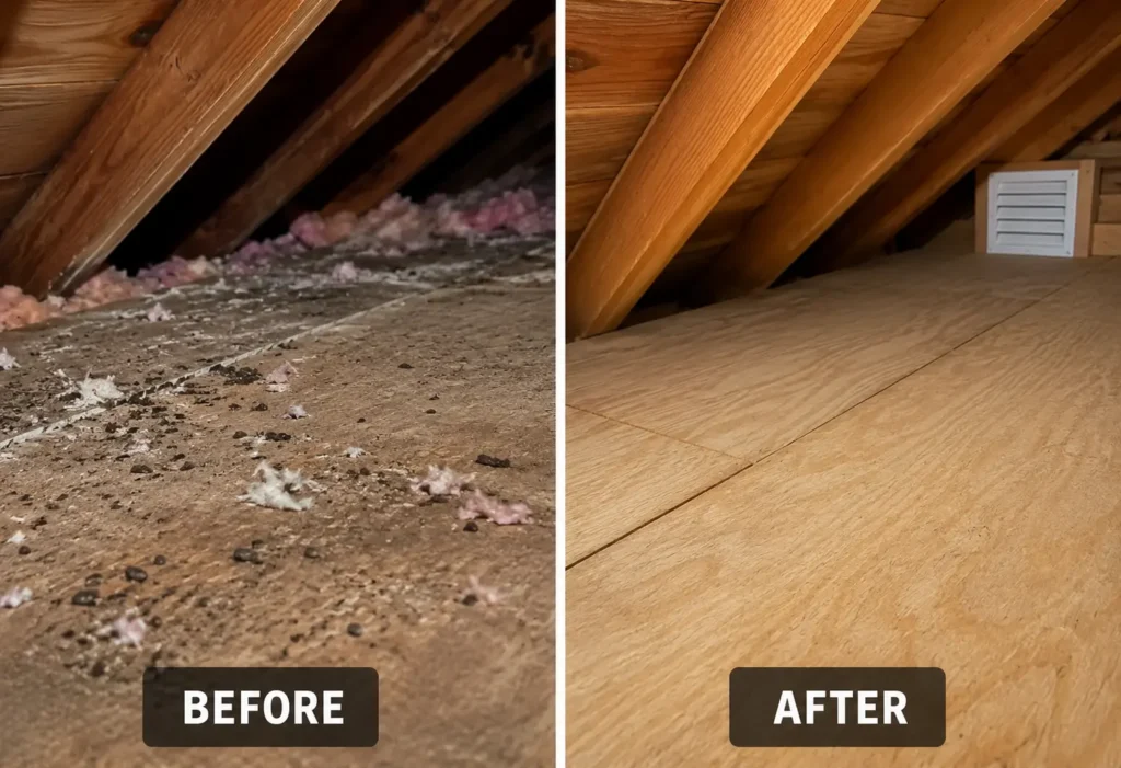 Foundation before and after Norway rat burrow sealed